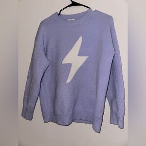 Storia women’s light purple lightning bolt crew neck soft sweater S winter fall